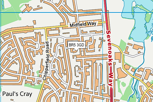 BR5 3GD map - OS VectorMap District (Ordnance Survey)