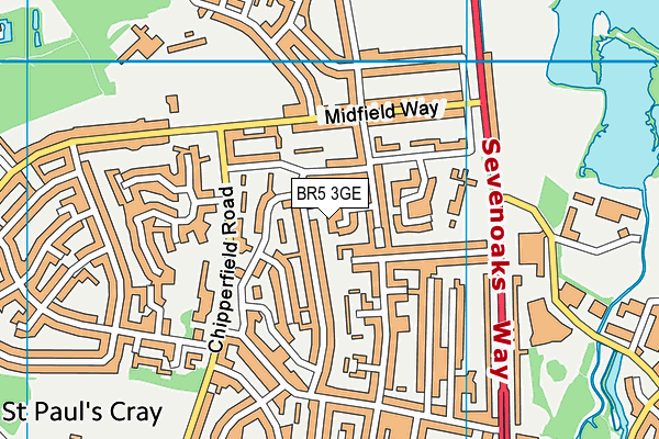 BR5 3GE map - OS VectorMap District (Ordnance Survey)