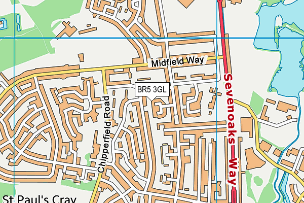 BR5 3GL map - OS VectorMap District (Ordnance Survey)