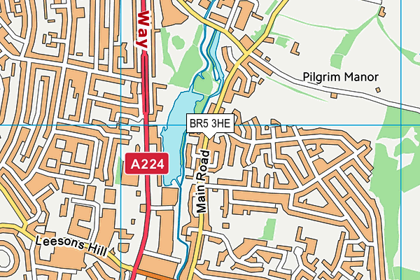 BR5 3HE map - OS VectorMap District (Ordnance Survey)