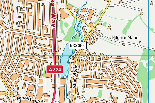 BR5 3HF map - OS VectorMap District (Ordnance Survey)