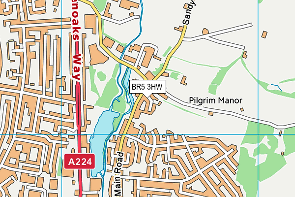 BR5 3HW map - OS VectorMap District (Ordnance Survey)