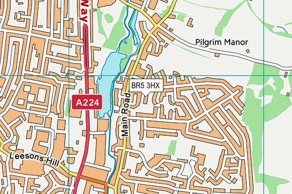 BR5 3HX map - OS VectorMap District (Ordnance Survey)