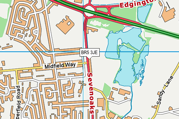 BR5 3JE map - OS VectorMap District (Ordnance Survey)