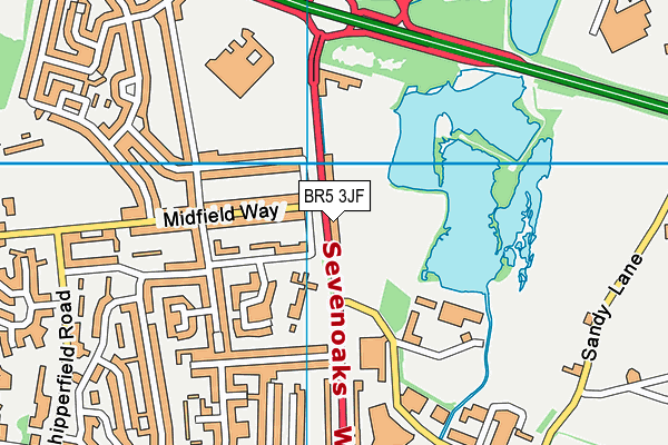 BR5 3JF map - OS VectorMap District (Ordnance Survey)