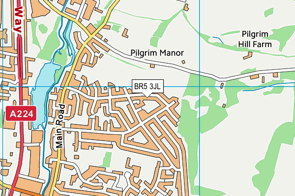 BR5 3JL map - OS VectorMap District (Ordnance Survey)