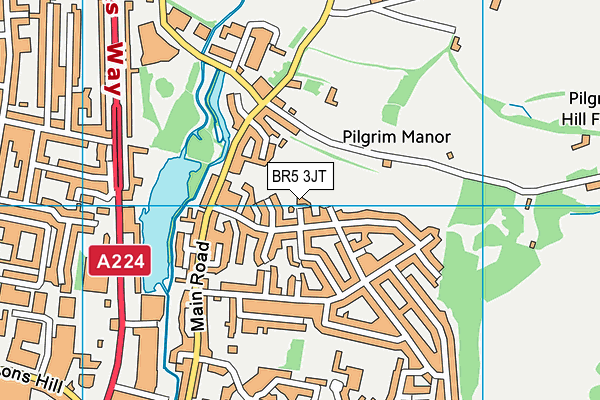 BR5 3JT map - OS VectorMap District (Ordnance Survey)