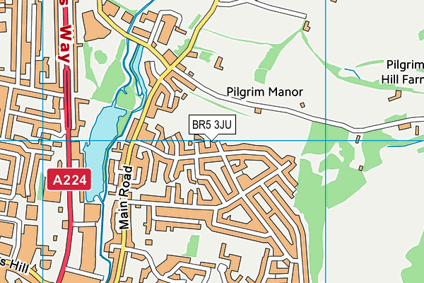 BR5 3JU map - OS VectorMap District (Ordnance Survey)