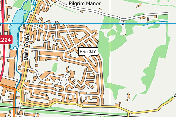 BR5 3JY map - OS VectorMap District (Ordnance Survey)