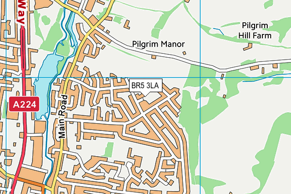BR5 3LA map - OS VectorMap District (Ordnance Survey)