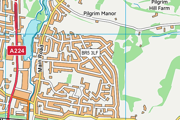 BR5 3LF map - OS VectorMap District (Ordnance Survey)