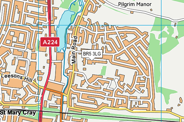 BR5 3LG map - OS VectorMap District (Ordnance Survey)
