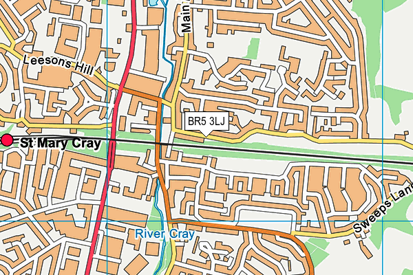 BR5 3LJ map - OS VectorMap District (Ordnance Survey)