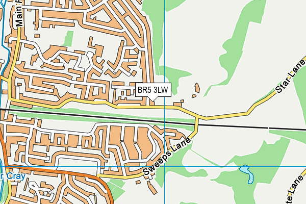 BR5 3LW map - OS VectorMap District (Ordnance Survey)