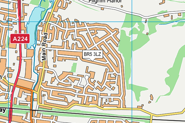 BR5 3LZ map - OS VectorMap District (Ordnance Survey)