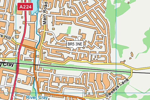 BR5 3NE map - OS VectorMap District (Ordnance Survey)