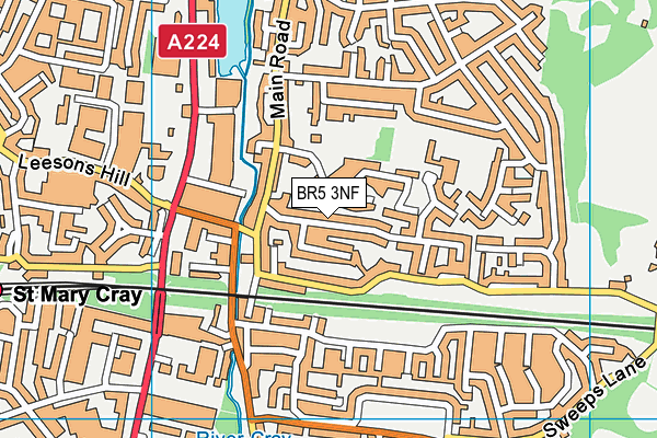 BR5 3NF map - OS VectorMap District (Ordnance Survey)