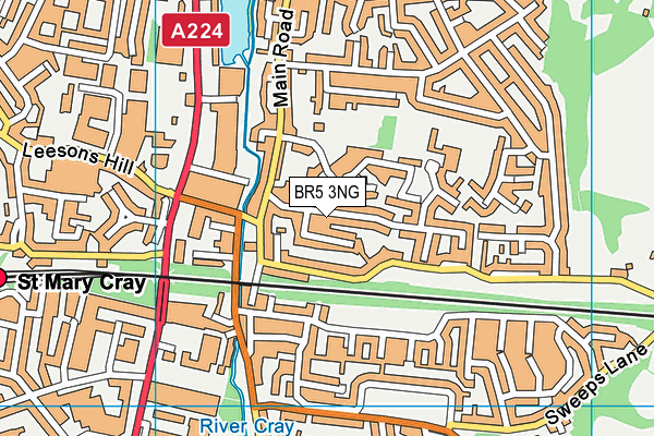 BR5 3NG map - OS VectorMap District (Ordnance Survey)