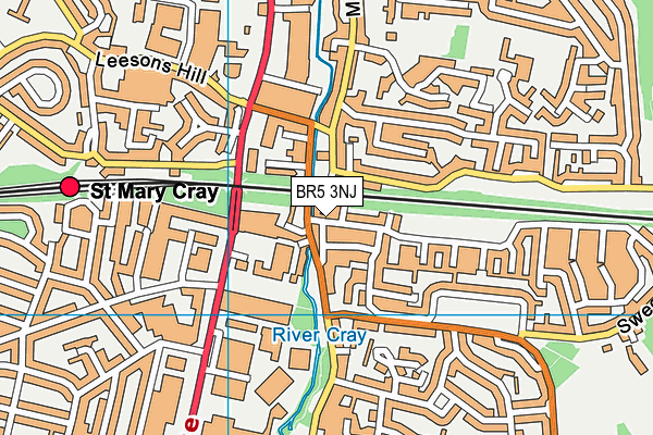 BR5 3NJ map - OS VectorMap District (Ordnance Survey)