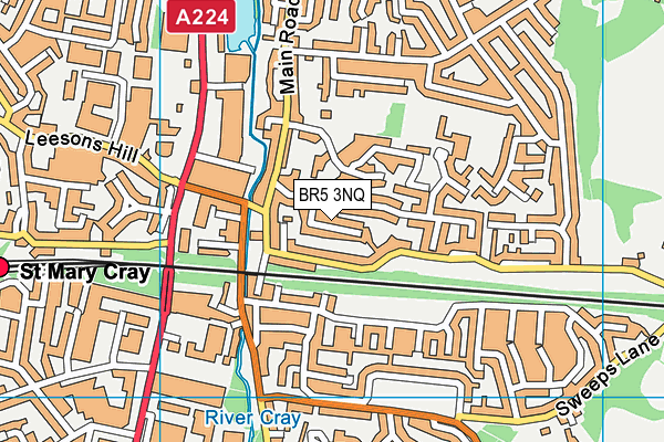 BR5 3NQ map - OS VectorMap District (Ordnance Survey)