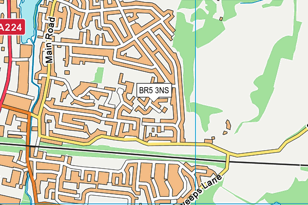 BR5 3NS map - OS VectorMap District (Ordnance Survey)
