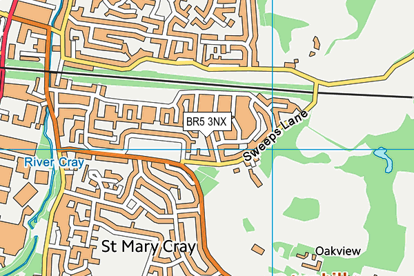 BR5 3NX map - OS VectorMap District (Ordnance Survey)