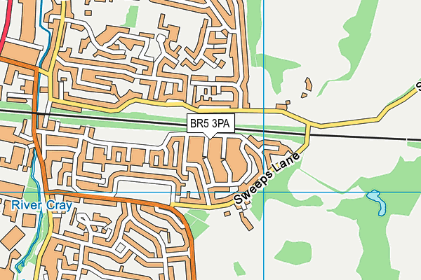 BR5 3PA map - OS VectorMap District (Ordnance Survey)