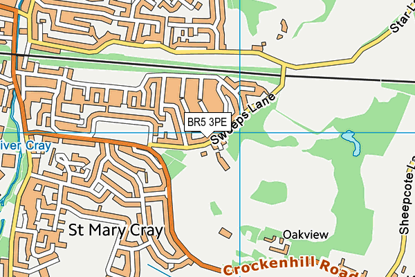 Manor Oak Primary School map (BR5 3PE) - OS VectorMap District (Ordnance Survey)