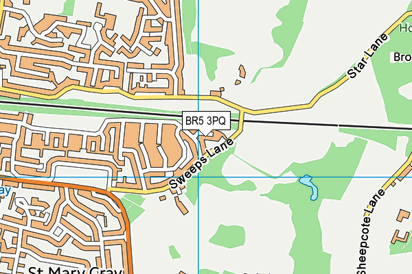 BR5 3PQ map - OS VectorMap District (Ordnance Survey)