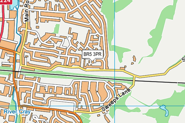 BR5 3PR map - OS VectorMap District (Ordnance Survey)