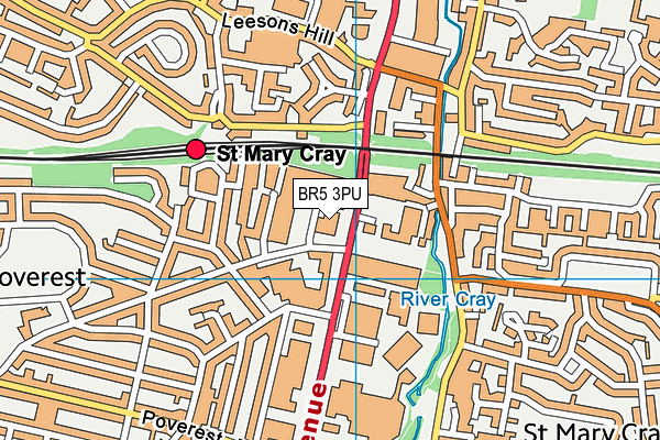 BR5 3PU map - OS VectorMap District (Ordnance Survey)