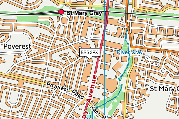 BR5 3PX map - OS VectorMap District (Ordnance Survey)