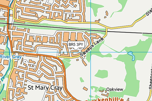 BR5 3PY map - OS VectorMap District (Ordnance Survey)