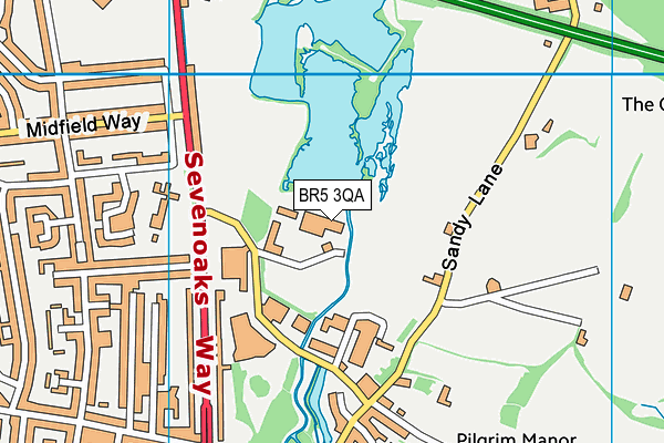 BR5 3QA map - OS VectorMap District (Ordnance Survey)