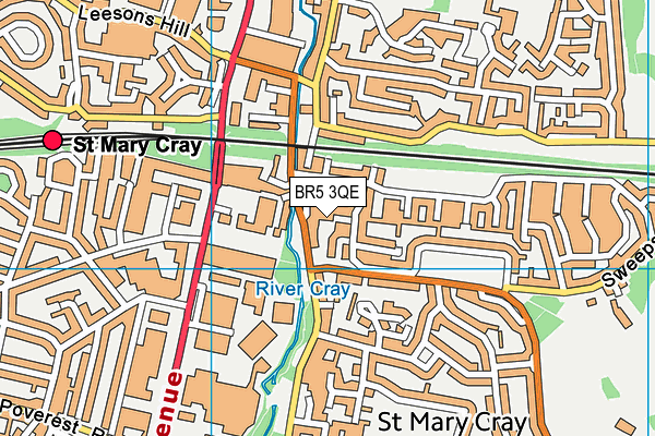 BR5 3QE map - OS VectorMap District (Ordnance Survey)