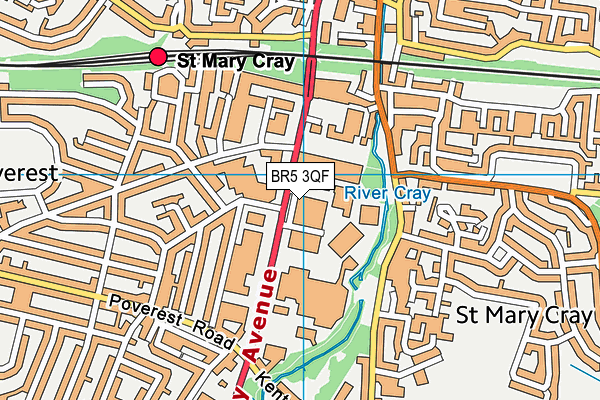 BR5 3QF map - OS VectorMap District (Ordnance Survey)