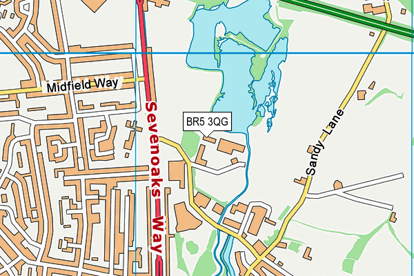 BR5 3QG map - OS VectorMap District (Ordnance Survey)