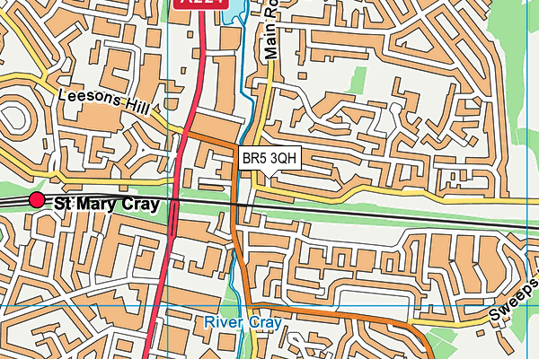 BR5 3QH map - OS VectorMap District (Ordnance Survey)