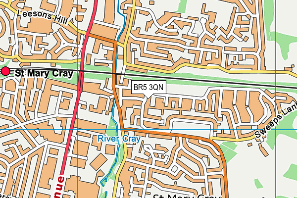 BR5 3QN map - OS VectorMap District (Ordnance Survey)