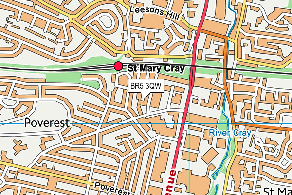 BR5 3QW map - OS VectorMap District (Ordnance Survey)