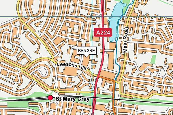 BR5 3RE map - OS VectorMap District (Ordnance Survey)