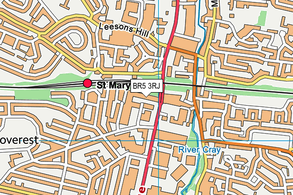 BR5 3RJ map - OS VectorMap District (Ordnance Survey)