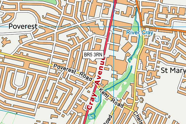 BR5 3RN map - OS VectorMap District (Ordnance Survey)