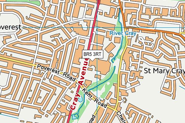 BR5 3RT map - OS VectorMap District (Ordnance Survey)