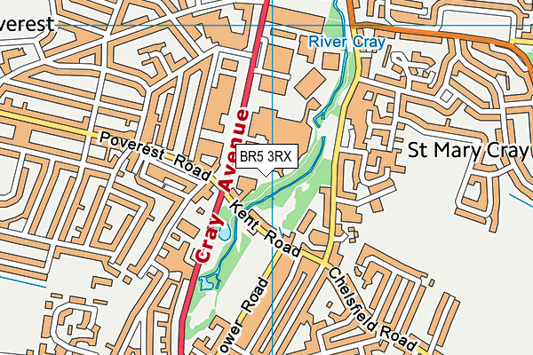 BR5 3RX map - OS VectorMap District (Ordnance Survey)