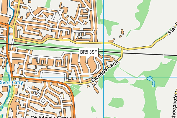 BR5 3SF map - OS VectorMap District (Ordnance Survey)
