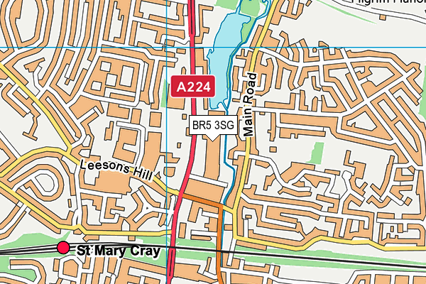 BR5 3SG map - OS VectorMap District (Ordnance Survey)