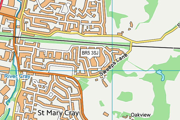 BR5 3SJ map - OS VectorMap District (Ordnance Survey)