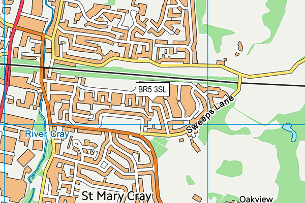 BR5 3SL map - OS VectorMap District (Ordnance Survey)