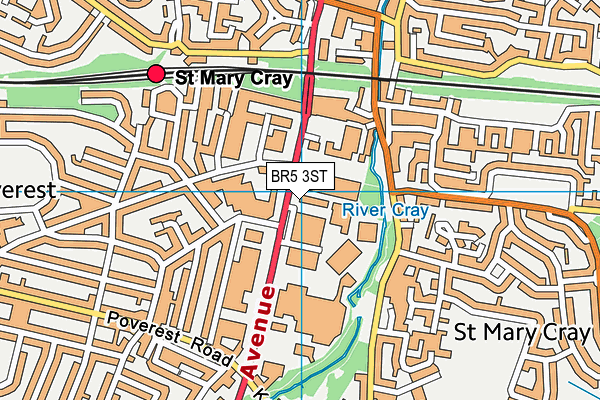 BR5 3ST map - OS VectorMap District (Ordnance Survey)